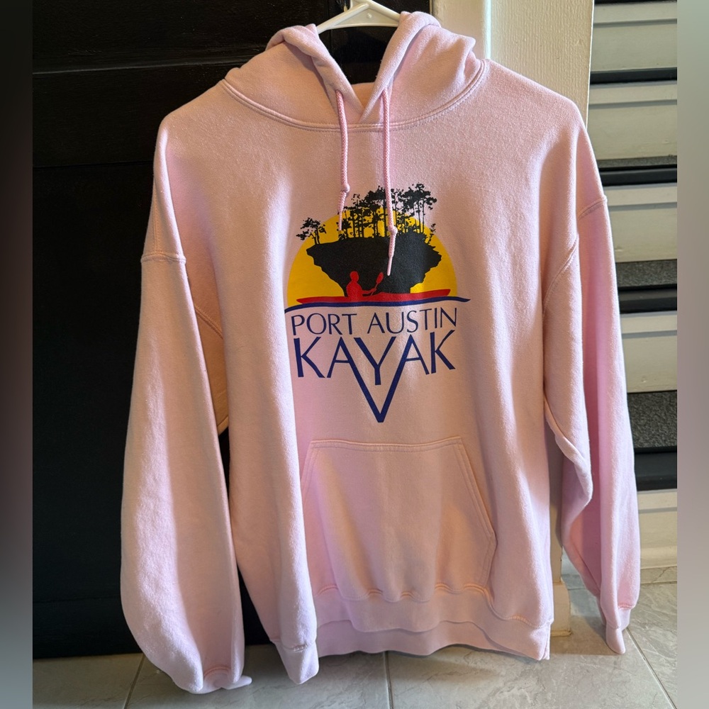 Gildan Pink Hoodie Port Austin Kayak